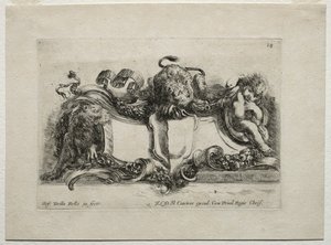 Collection de divers caprices et nouveaux dessins de cartouches et ornements : No 18