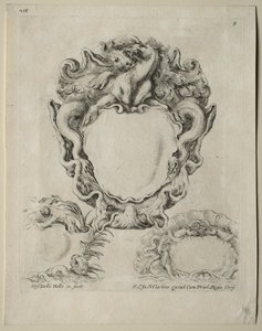 Collection de divers caprices et nouveaux dessins de cartouches et ornements : No. 9