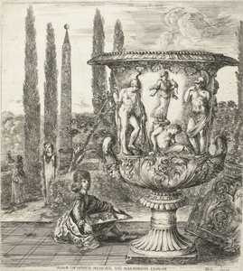 Le jeune Cosme III de Médicis dessinant le vase Médicis - Stefano della Bella