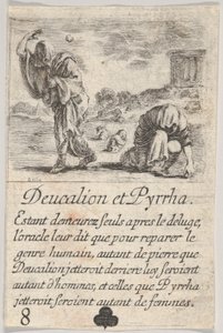 Deucalion et Pyrrha, du Jeu de la Mythologie, 1644 - Stefano della Bella