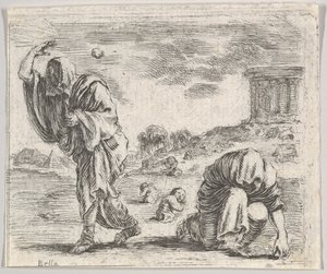 Deucalion et Pyrrha, du Jeu de la Mythologie Jeu de la Mythologie, 1644 - Stefano della Bella