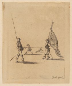 Porte-étendard et trois piquiers - Stefano della Bella