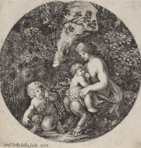 Satyresse allaitant un enfant dans un paysage boisé, 1656
