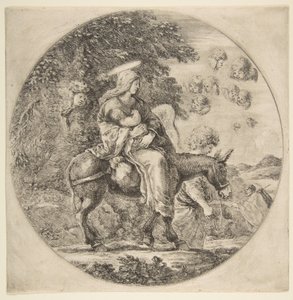 La fuite en Égypte, composition ronde