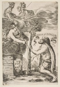 Frontispice pour Il Mercurio, III: Hercule plantant sa massue, 1652 - Stefano della Bella
