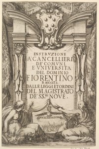 Frontispice pour Instructions pour Chanceliers: Armoiries des Médicis - Stefano della Bella