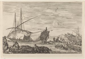 Galère avec pont couvert de voiles, probablement vers 1654-1655 - Stefano della Bella