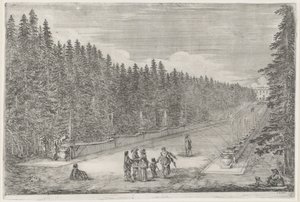 Allée avec fontaines dans le jardin de la Villa Pratolino (La Villa Pratolino)