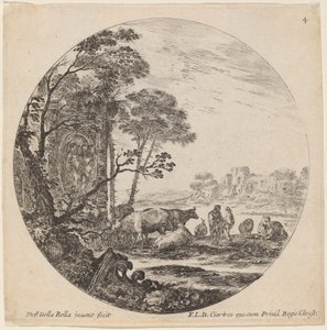 Paysage avec ruines romaines - Stefano della Bella
