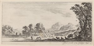 Paysage avec berger gardant son troupeau, avant 1647 - Stefano della Bella