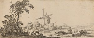 Paysage avec moulin à vent