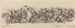 Frise ornementale avec enfants et chiens, probablement 1648 - Stefano della Bella