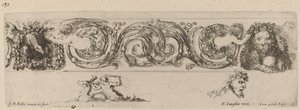 Frise ornementale avec aigle et lion enguirlandés par des enfants, probablement 1648 - Stefano della Bella