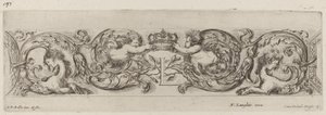 Frise ornementale avec la lettre L (Louis XIV) - Stefano della Bella