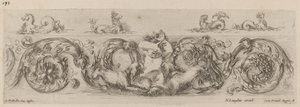 Frise ornementale avec créatures marines, probablement 1648 - Stefano della Bella