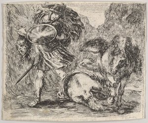 Persée et Méduse, du Jeu de la Mythologie, 1644 - Stefano della Bella