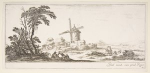 Une famille au centre, diverses figures et chevaux au milieu, vers 1641