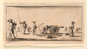 Planche 10, de "Desseins de Queleques Conduites de Troupes, Canons, et Ataques de Villes" - Stefano della Bella