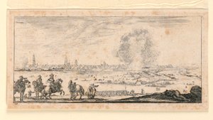 Planche 11, de "Desseins de quelques conduites de troupes, canons, et attaques de villes" - Stefano della Bella