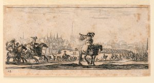 Planche 12, de "Desseins de Queleques Conduites de Troupes, Canons, et Ataques de Villes"