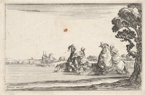 Deux cavaliers avec des femmes derrière eux, vers 1642 - Stefano della Bella