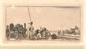 Planche 9, de "Desseins de Queleques Conduites de Troupes, Canons, et Ataques de Villes" - Stefano della Bella