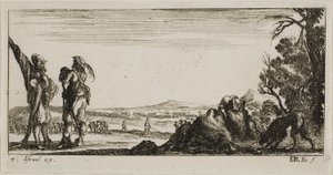 Planche sept des dessins de plusieurs mouvements de soldats - Stefano della Bella