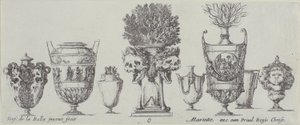 Planche six de la Collection de divers vases - Stefano della Bella