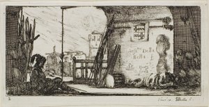 Planche Deux de Dessins de Plusieurs Mouvements par des Soldats - Stefano della Bella