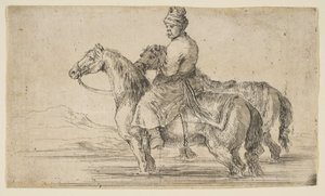 Palefrenier polonais baignant des chevaux, vers 1662 - Stefano della Bella