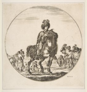 Cavalier polonais face à droite, une composition circulaire, de Figures à cheval, vers 1651 - Stefano della Bella