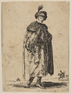 Homme polonais avec une moustache portant un manteau de fourrure et un chapeau avec une plume