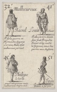 Raoul ... Louis le Jeune..., du Jeu des Rois de France, 1644 - Stefano della Bella