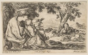 Repos pendant la fuite en Égypte, vers 1641 - Stefano della Bella
