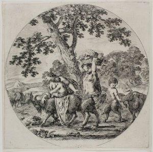 Famille de satyres en marche