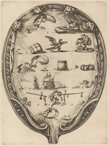 Écran représentant le rébus italien de la fortune - Stefano della Bella
