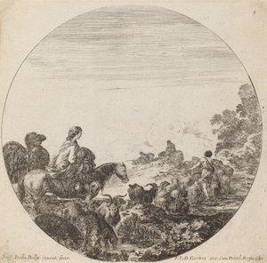 Bergers et troupeau avec femme et chameau, 1646 - Stefano della Bella