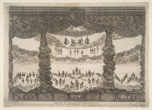 Sixième scène, les cieux, du Mariage des dieux Le nozze degli Dei, 1637 - Stefano della Bella