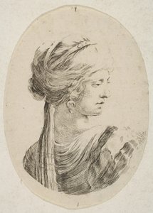 Sultane portant un turban, de profil à droite, de 