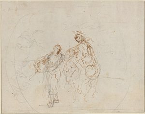 La fuite en Égypte (verso) - Stefano della Bella