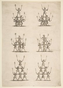 Trente-six acrobates en six groupes, 1652