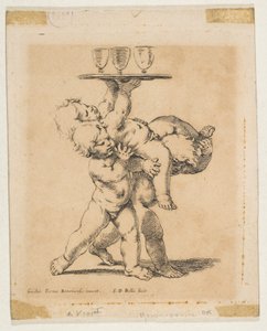 Trois enfants avec un plateau, vers 1638 - Stefano della Bella