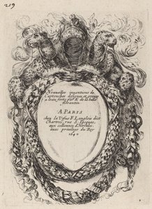Page de titre pour Nouvelles inventions de Cartouches, 1647
