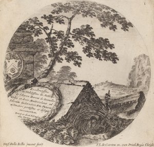 Page de titre pour Paysages et ruines de Rome, 1646 - Stefano della Bella