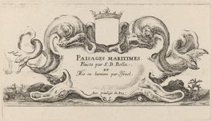 Page de titre pour Paysages maritimes, 1644 - Stefano della Bella