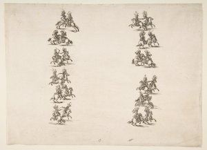 Vingt-quatre cavaliers se battant en deux colonnes, 1652 - Stefano della Bella