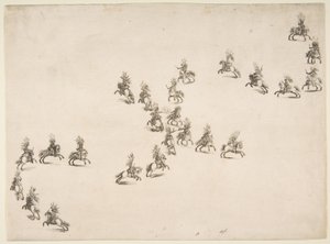 Vingt-quatre cavaliers forment un double S, 1652 - Stefano della Bella