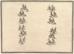 Vingt-quatre cavaliers duel et formant deux colonnes, de La Gara delle Stagioni, 1652