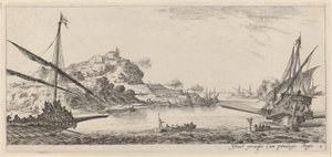 Deux galères et leurs lancements, en ou avant 1647 - Stefano della Bella