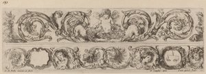 Deux bandes ornementales avec Cupidon et têtes des quatre saisons, probablement 1648 - Stefano della Bella